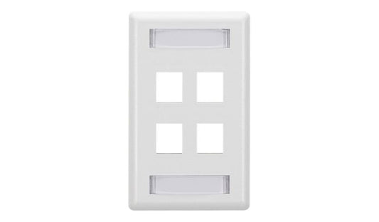 Black Box WPT476 GigaStation2 4-Port Wall Plate White Lifetime Warranty