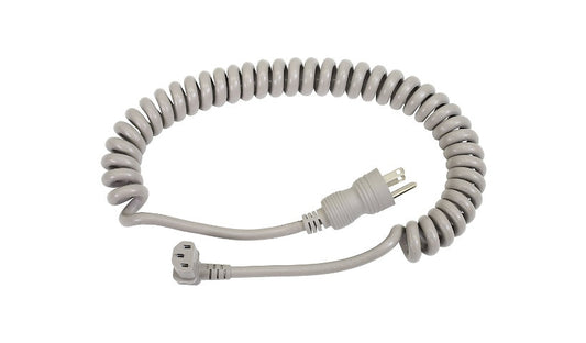Ergotron 98-625 Coiled Hospital-Grade Power Cord NEMA 5-15P to C13 Gray 2 Year