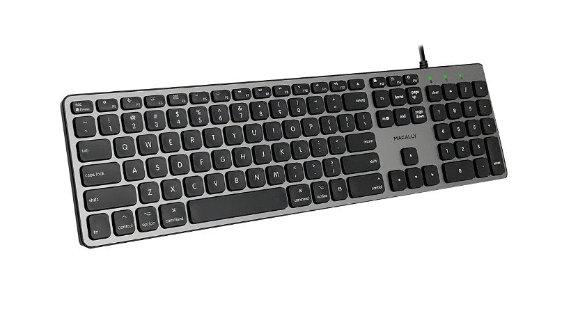 Macally BLSLIMKEYPROSG Backlit Slim USB Mac Keyboard Space Gray 2 Year