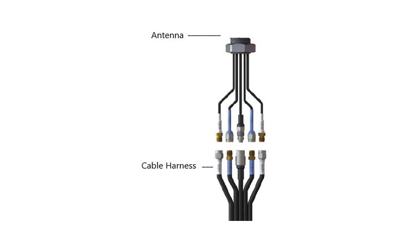 Airgain CH-C4W2G-1-2-1-14 EZConnect 7 Lead Cable Harness, 14 ft, SMA, RP-SMA