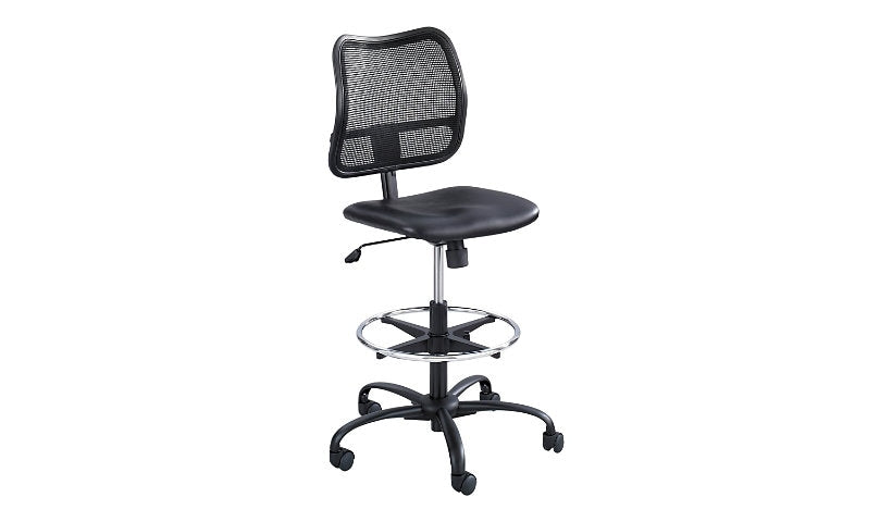 Safco Vue Extended-Height Mesh Chair, Vinyl Seat, Black, 3395BV
