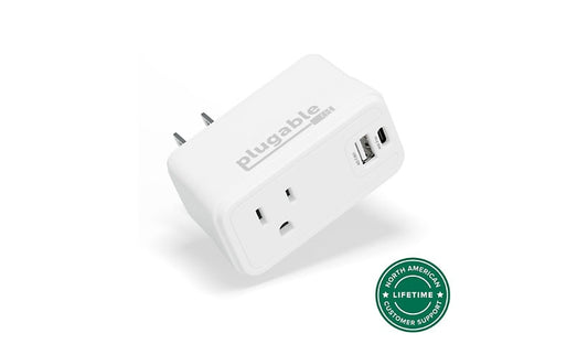 Plugable PS1-CA1 Wall Outlet Extender USB-C and USB-A Charger 2 Year
