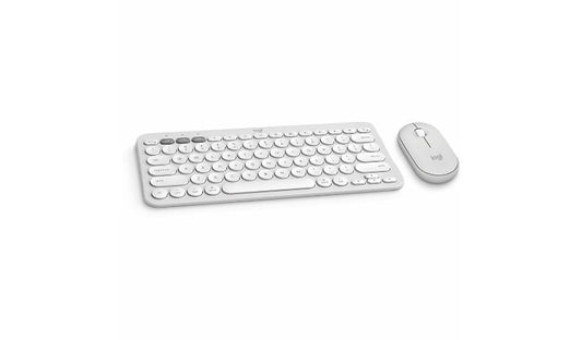 Logitech Pebble 2 Mac Bluetooth Keyboard Mouse Tonal White 920-012201 1 Year