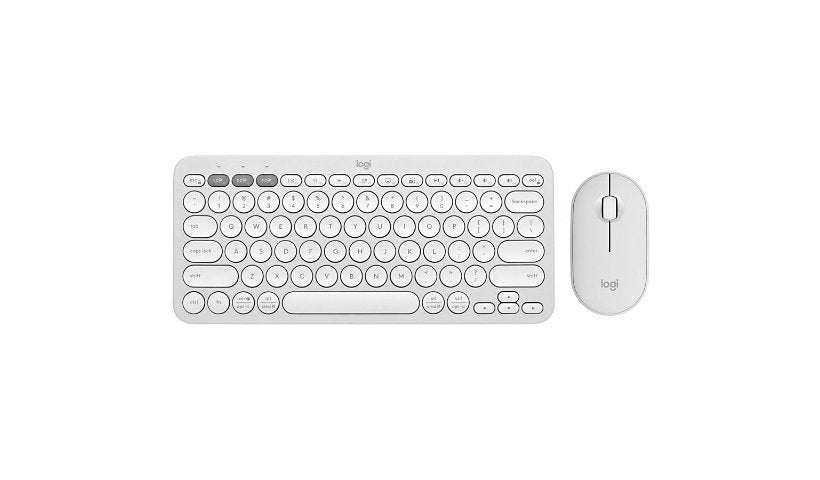 Logitech Pebble 2 Slim Bluetooth Keyboard Mouse Tonal White 920-012198 1 Year