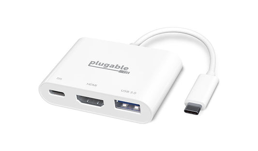 Plugable USB-C Mini Dock, 4K HDMI, USB 3.0, 100W PD Pass-Through, Driverless