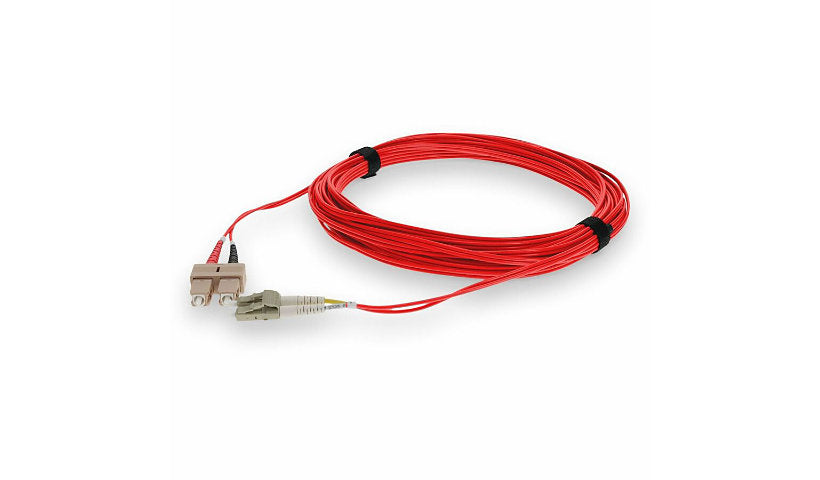 Proline PRO-SC-LC-2M5OM4-RD-TAA 2m (6.6ft) SC to LC OM4 Multimode Duplex Fiber Patch Cable, 50/125, OFNR Riser, TAA, Red