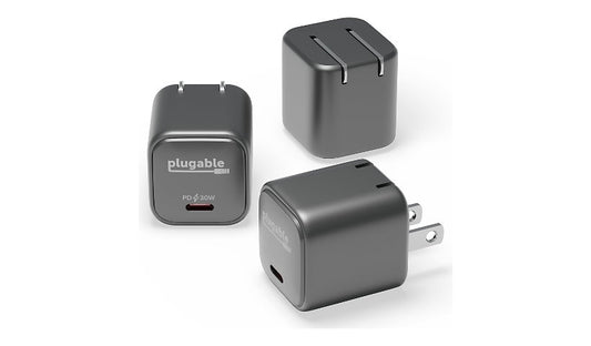 Plugable 30W USB-C GaN Charger Black 3 Pack PS-30C1B-3X