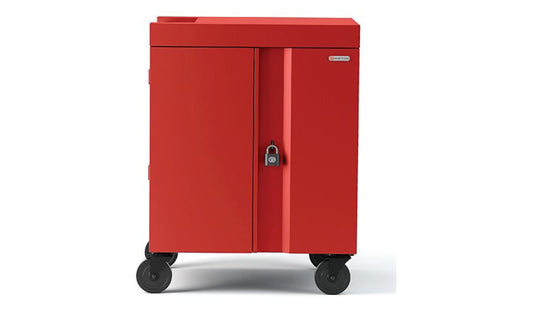 Bretford CUBE Cart Max, 30 Laptops up to 18in, Red, TVCMX30PAC-RED