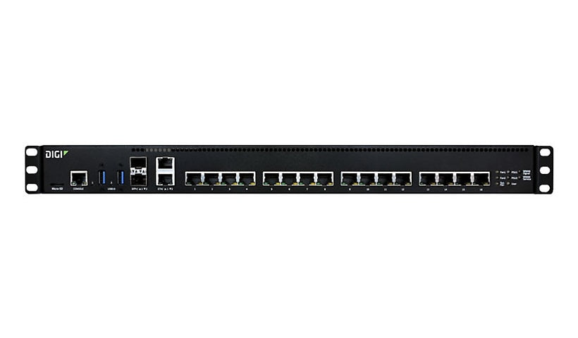 Digi Connect EZ 16 MEI EZ16-C100-US 16 Port Serial Server, 10G SFP+, Single PSU