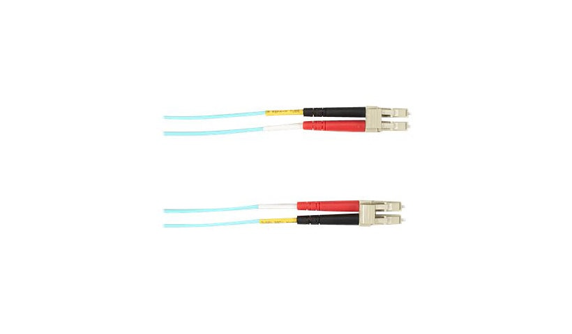 Black Box FOLZH10-003M-LCLC-AQ 3m (9.8ft) LC to LC Multimode Duplex Fiber Patch Cable, LSZH, Aqua