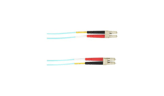 Black Box FOLZH10-003M-LCLC-AQ 3m (9.8ft) LC to LC Multimode Duplex Fiber Patch Cable, LSZH, Aqua