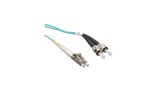 Axiom LCST10GA-2M-AX 2m (6.6ft) LC to ST OM3 Multimode Duplex Fiber Optic Cable, 50/125, Aqua