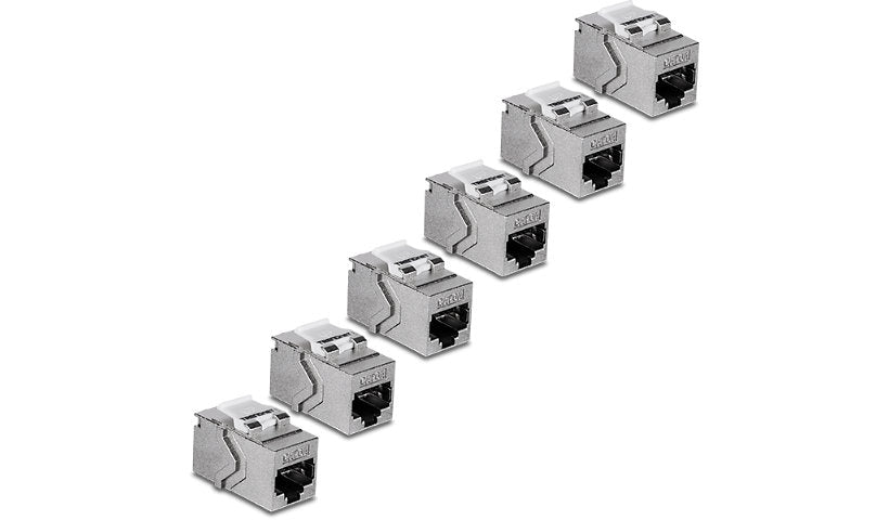 TRENDnet TC-KC06C6A Shielded RJ45 Keystone Inline Coupler 6 Pack 2 Year