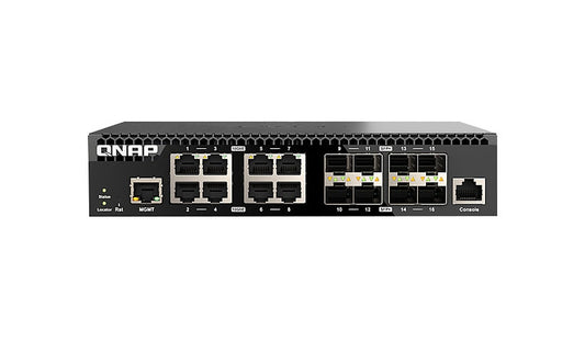 QNAP QSW-M3216R-8S8T 16-Port 10GbE Managed Switch, 8x SFP+, 8x 10GBASE-T