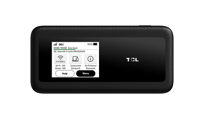 TCL Linkzone 5G Mobile Hotspot Wi-Fi 6 Touch Screen GbE TCL-MW513U