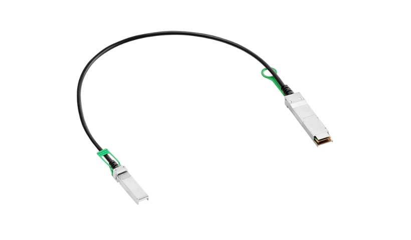 HPE Aruba Networking 0.65m (2.1ft) 50G QSFP56 to SFP56 Direct Attach Copper Cable, Black, S1J07A