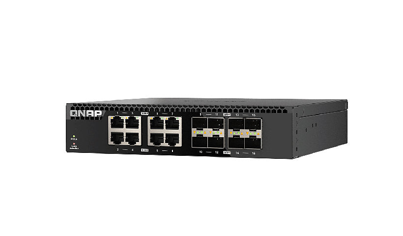 QNAP QSW-3216R-8S8T-US 16-Port 10GbE Unmanaged Switch, 8 SFP+ and 8 RJ-45