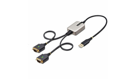 StarTech.com 2-Port USB to RS-232 Serial Adapter Cable, FTDI, COM Retention