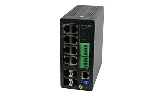 Lantronix SISPM1040-582-LRT Hardened 8-Port PoE++ Switch, 2x SFP, 480W