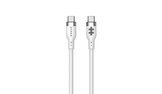 HyperJuice 240W USB-C to USB-C Silicone Cable 2m White HJ4002WHGL 2 Year