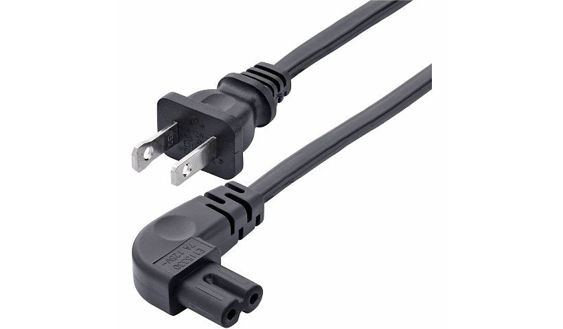 StarTech.com PXT101NB-STRA-10F NEMA 1-15P to Right-Angle C7 2-Slot Laptop Cord