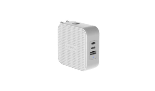 HyperJuice 70W GaN Travel Charger 2 USB-C 1 USB-A White HJ1003WHWWGL 2 Year