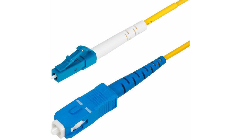 StarTech.com SPSMLCSC-OS2-3M 3m (9.8ft) LC/UPC to SC/UPC OS2 Single Mode Simplex Fiber Patch Cable, 9/125, 40G/100G, LSZH, Yellow