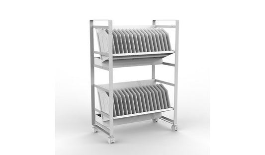 Luxor Open Charging Cart for 32 Tablets/Chromebooks, White, LOTM32
