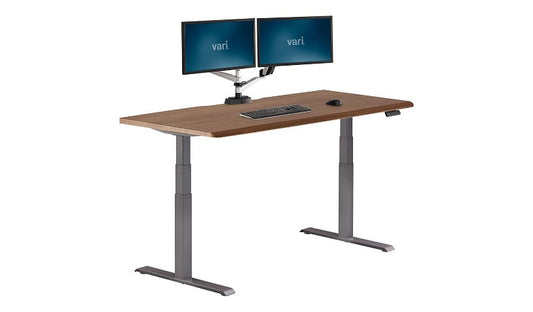 VARI Electric Standing Desk with ComfortEdge, 72x30in, Walnut, 402263