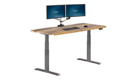 VARI Electric Standing Desk with ComfortEdge, 72x30in, Reclaimed Wood, 402279