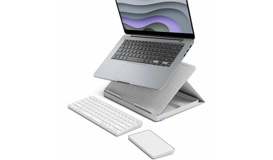Logitech Casa Pop-Up Desk Keyboard Touchpad Stand Sand 920-011238 1 Year