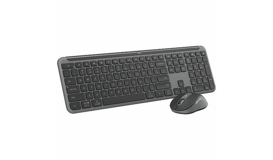 Logitech MK955 Quiet Wireless Keyboard Mouse Large Hand Fit Graphite 1 Year