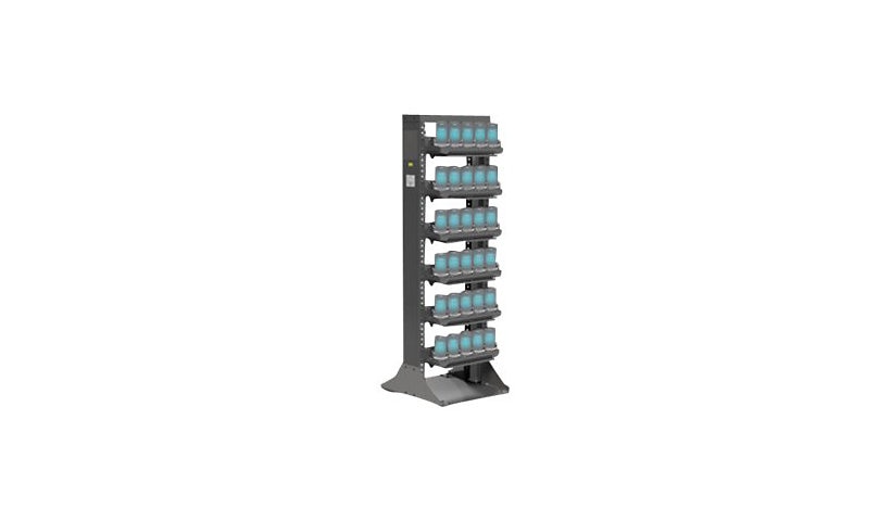 Zebra Single-Sided Free-Standing Rack for 6 Multi-Slot Cradles, 30 Devices