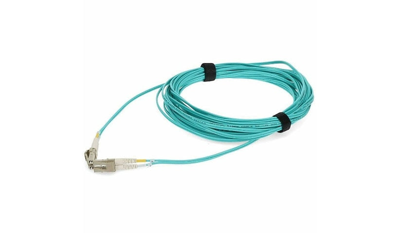 Proline 5m (16.4ft) LC to LC OM4 Multimode (MMF) Duplex Fiber Patch Cable, 50/125 µm, Plenum-Rated OFNP, Aqua, TAA Compliant, PRO-LC-LC-5M5OM4P-TAA