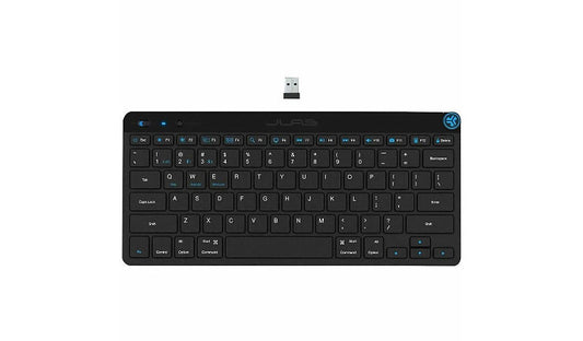 JLab GO Compact Wireless Keyboard Bluetooth 2.4GHz Media Knob KGOKEYBRBLK4 2Yr