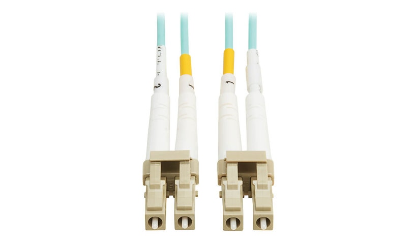 Tripp Lite (Eaton) N820-02M-OM4TAA 2m (6.6ft) LC to LC 10/40/100Gb OM4 Multimode Duplex Fiber Patch Cable, 50/125, LSZH, TAA, Aqua