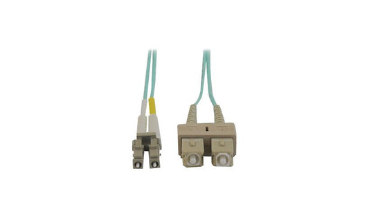 Tripp Lite (Eaton) N816-10M 10m (32.8ft) LC to SC 10Gb OM3 Multimode Duplex Fiber Patch Cable, 50/125, LSZH, Aqua