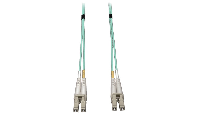 Tripp Lite (Eaton) N820-03M 3m (9.8ft) LC to LC 10Gb OM3 Multimode Duplex Fiber Patch Cable, 50/125, LSZH, Aqua