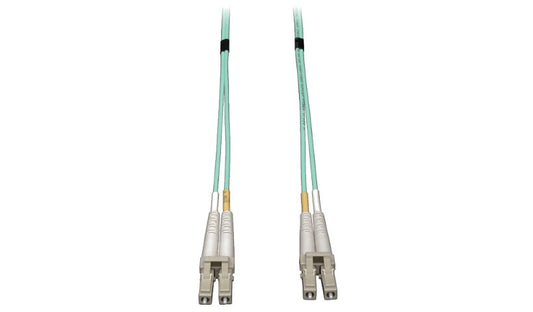 Tripp Lite (Eaton) N820-03M 3m (9.8ft) LC to LC 10Gb OM3 Multimode Duplex Fiber Patch Cable, 50/125, LSZH, Aqua