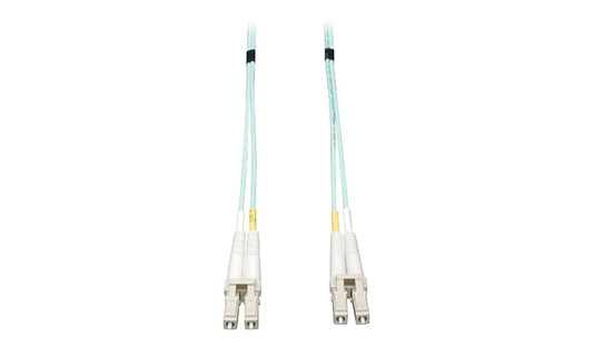 Tripp Lite (Eaton) N820-15M 15m (49.2ft) LC to LC 10Gb OM3 Multimode Duplex Fiber Patch Cable, 50/125, LSZH, Aqua