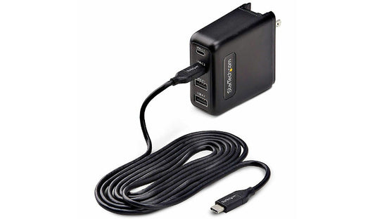 StarTech 100W GaN USB-C Wall Charger 2 USB-C 2 USB-A 6 ft Cable 2 Year