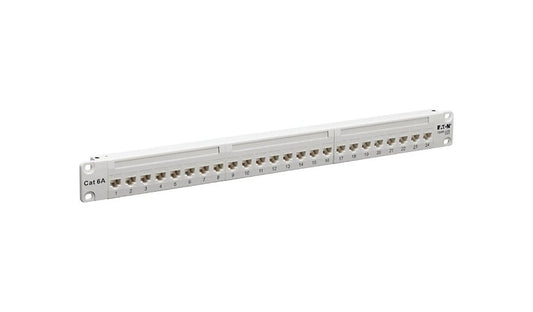 Tripp Lite N254-024-6A-WH 24-Port Cat6a Feed-Through Patch Panel 4PPoE White TAA