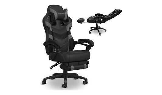 RESPAWN 110 Pro Reclining Gaming Chair with Footrest, Gray, RSP-110V2-GRY