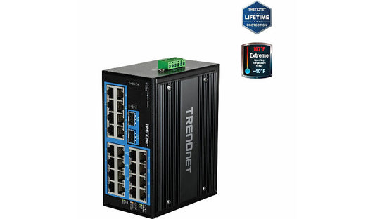 TRENDnet TI-G262 26-Port Industrial Gigabit DIN-Rail Switch, 2x SFP