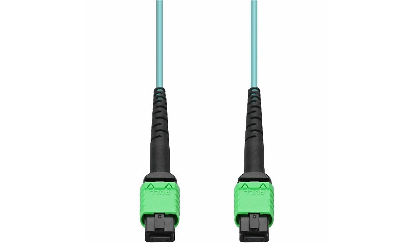 Proline 10m (32.8ft) MPO-16/APC Female to Female 16-Fiber OM4 Multimode (MMF) Crossover Fiber Patch Cable, 50/125 µm, Riser-Rated OFNR, Aqua, PRO-16FAMPOAMPO-10M5OM4