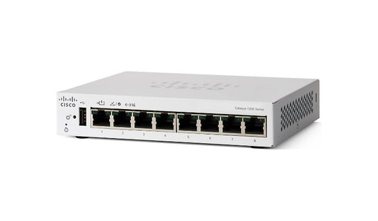 Cisco Catalyst 1200 C1200-8T-D 8-Port Gigabit Smart Switch, Desktop