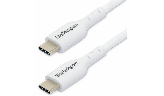 StarTech.com USB-C Braided Charging Cable, 60W PD, USB 2.0, White, 1.8 m (6 ft)