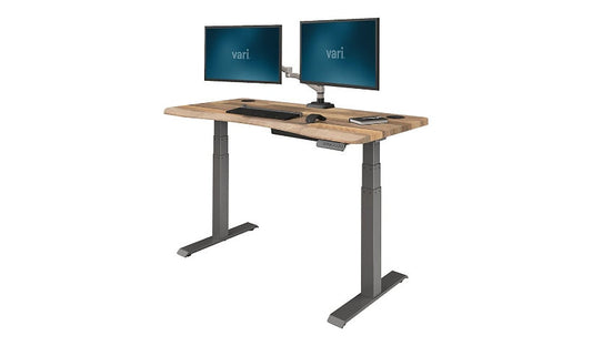 VARI Ergo Electric Standing Desk, 54x26in, Reclaimed Wood, 402389