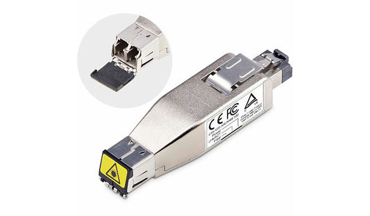 StarTech.com Gigabit Fiber to RJ45 Ethernet Media Converter Dongle, LC Single/Multimode, PoE Powered, TAA Compliant, D01ML55P-FIBER-MEDIA