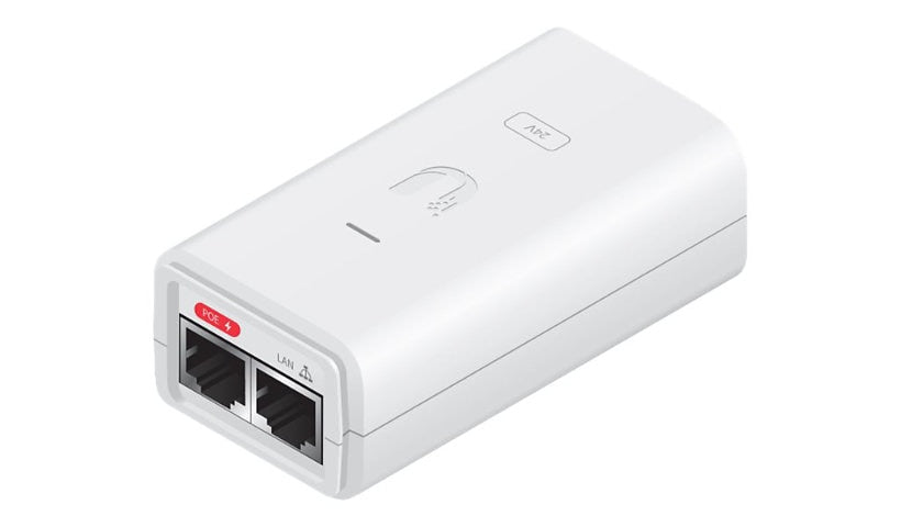 Ubiquiti POE-24-12W-G-WH Gigabit PoE Adapter, 24V, 12W, White